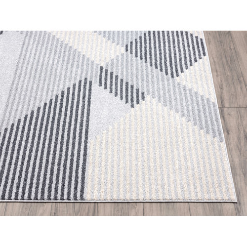Orren Ellis Sumter Geometric Gray Area Rug & Reviews Wayfair